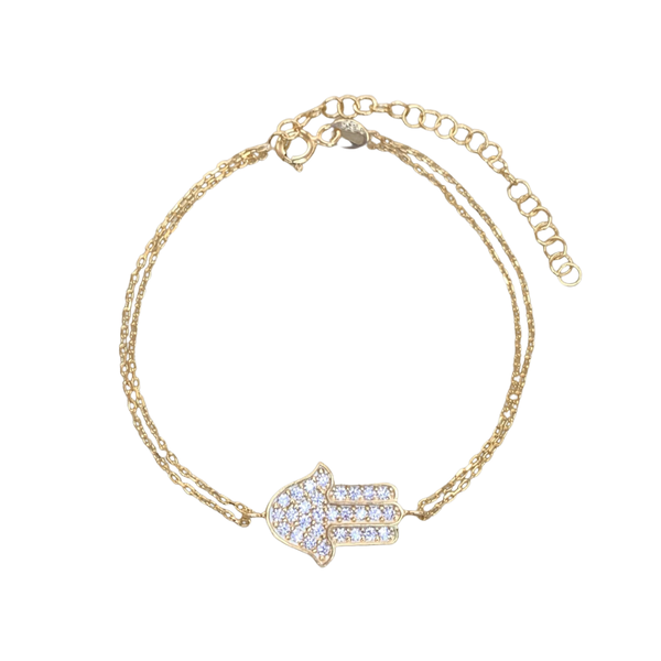 Dainty Hamsa Crystal Bracelet