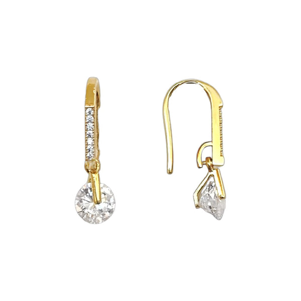 Princess Dangle Crystal Sterling Silver Earrings