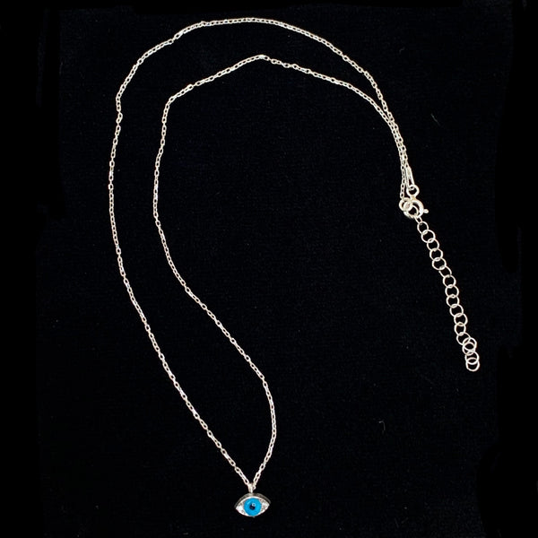 Mini Evil Eye Sterling Silver Necklace
