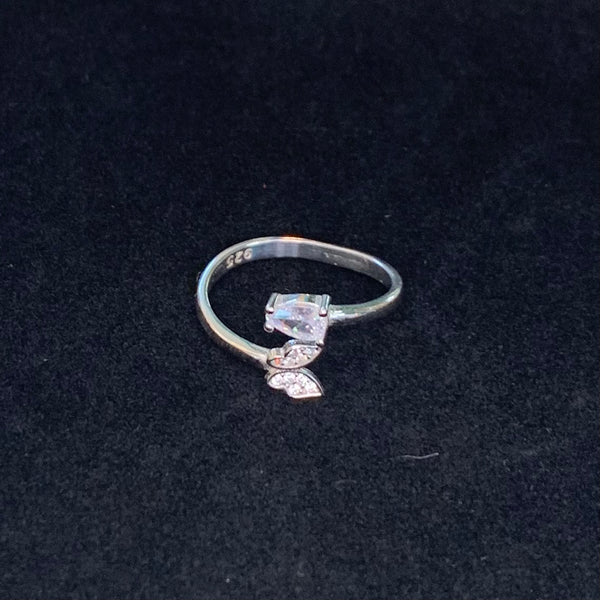 Handmade Butterfly Crystal Sterling Silver Ring