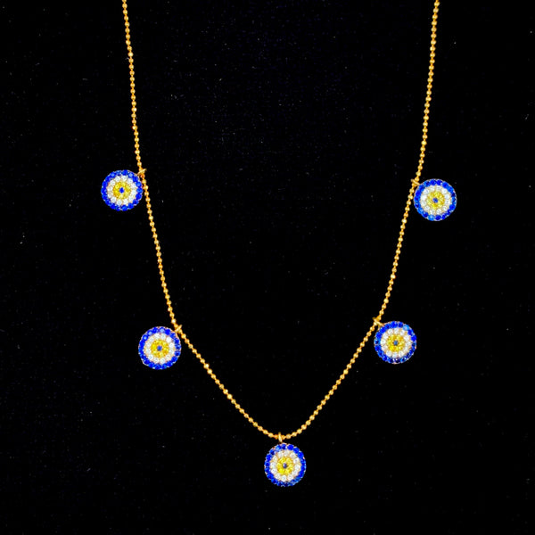 Bigger Multiple Evil Eye Sterling Silver Necklace