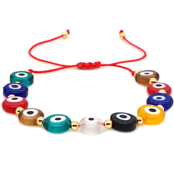 Multicolor Evil Eye Adjustable Protection Bracelet Red String Bracelet