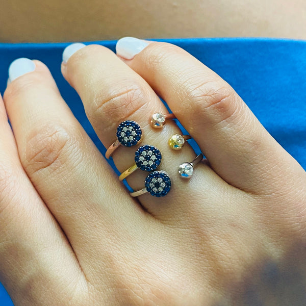 Evil Eye Ring Adjustable