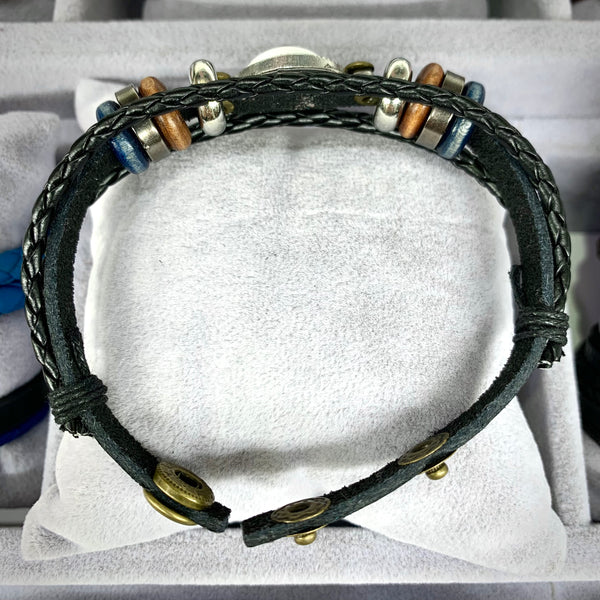 Evil Eye Leather Men Bracelet