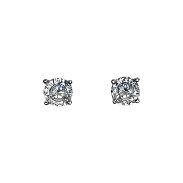Crystal Stud Earrings on 925 Sterling Silver Metal
