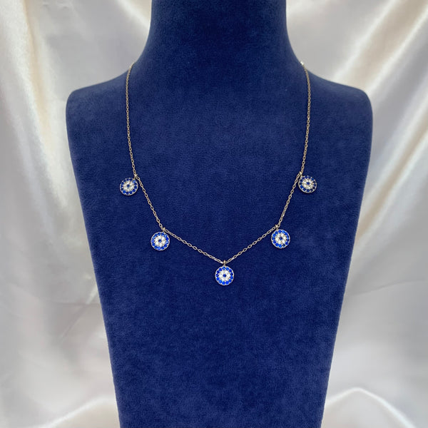 Multiple Evil Eye Crystal Necklace