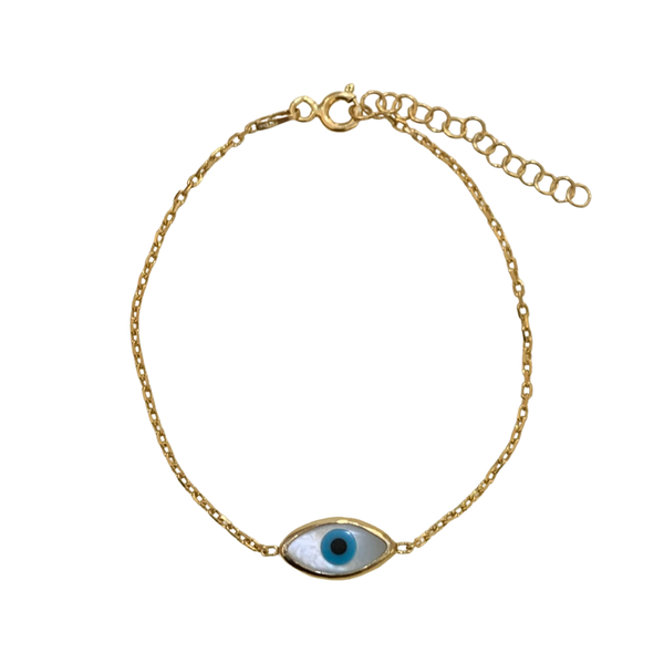 Evil Eye Enamel Sterling Silver Bracelet