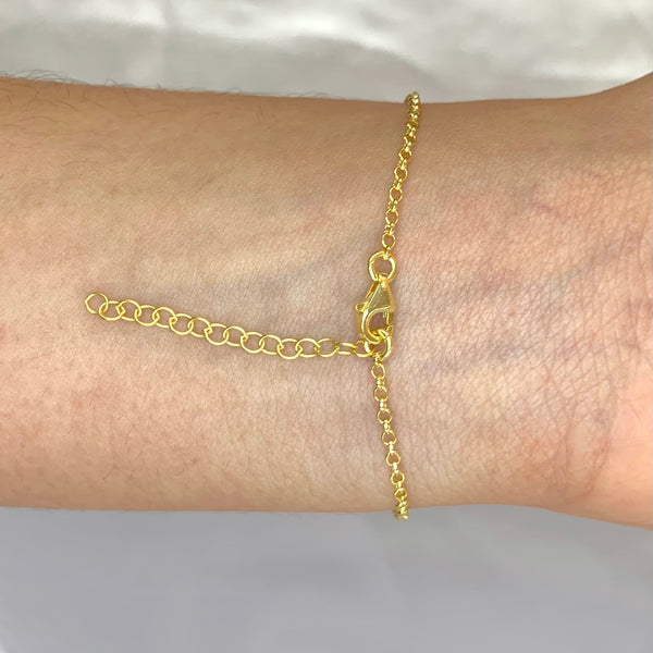 Big Single Butterfly Sterling Silver Bracelet with Baugette Diamonds