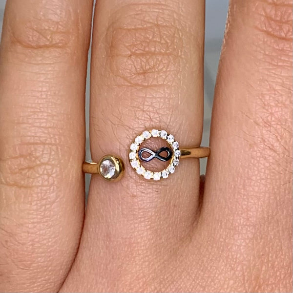 Mini Circular Infinity Sterling Silver Ring