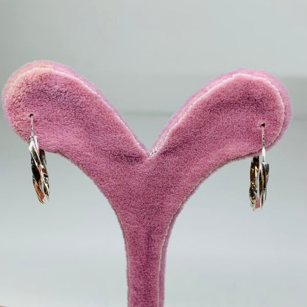 Medium Twisted Sterling Silver Hoops Earrings