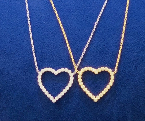Single Big Heart Sterling Silver Necklace