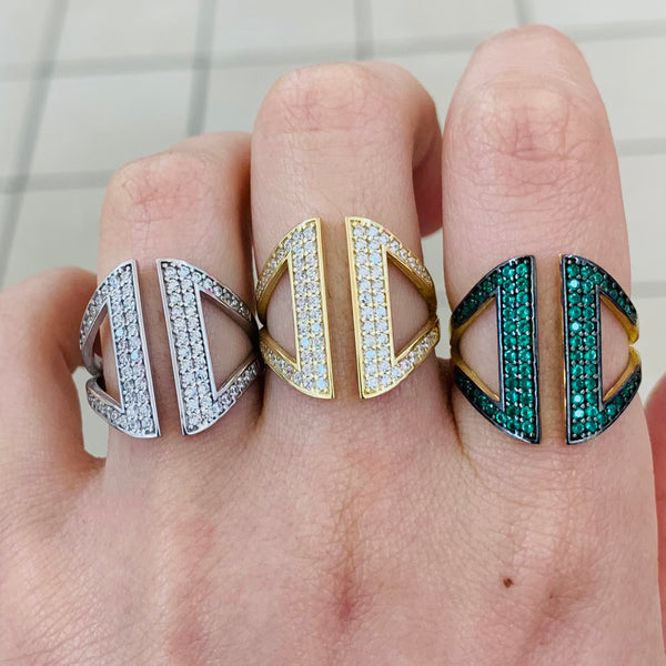 Authentic Gladiator Geometric Sterling Silver Ring