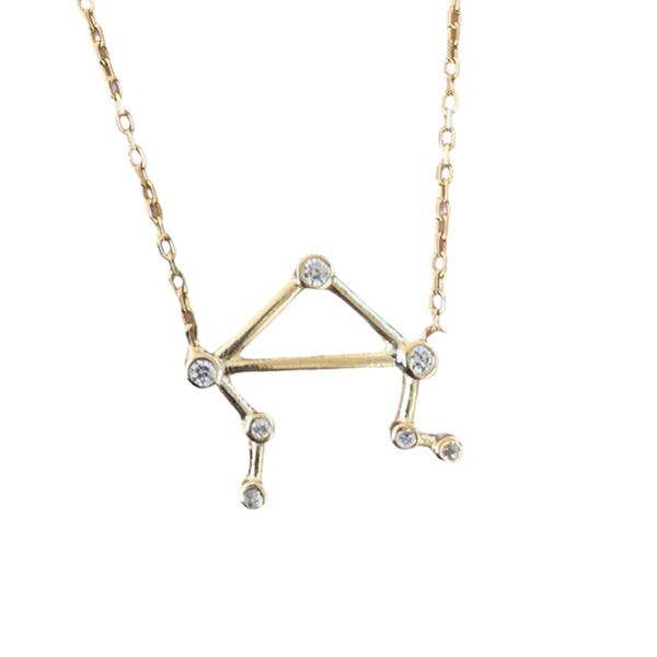 New Trendy Zodiac Sign Sterling Silver Necklace