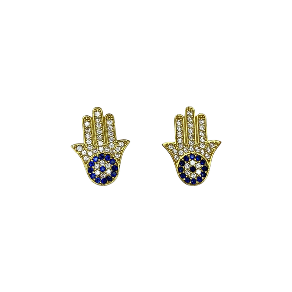 Hamsa Evil Eye Sterling Silver Earrings