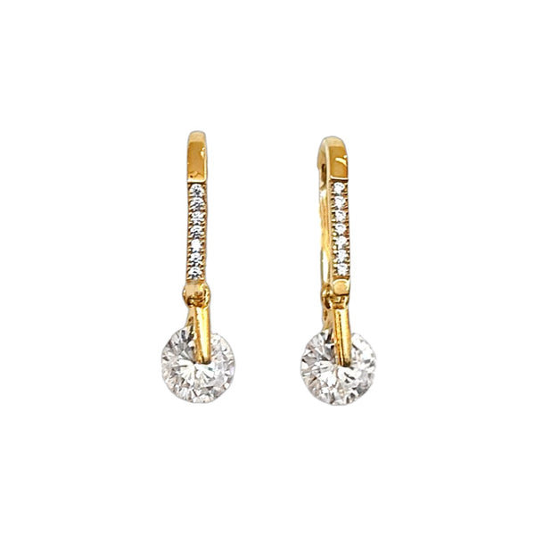 Princess Dangle Crystal Sterling Silver Earrings
