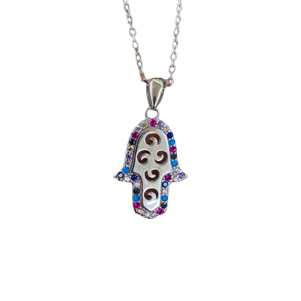 Hamsa Necklace Greek Jewelry