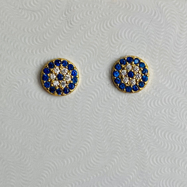 Evil Eye Stud Earrings Crystals CZ