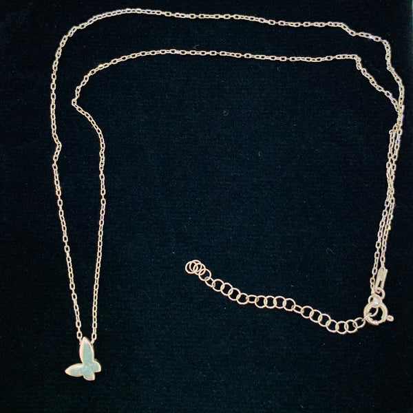 Small Butterfly Sterling Silver Necklace Without Stones