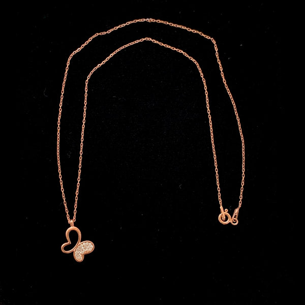 Single Butterfly Sterling Silver Necklace