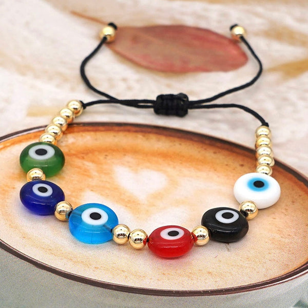 Multicolor Evil Eye Adjustable Protection Bracelet Red String Bracelet