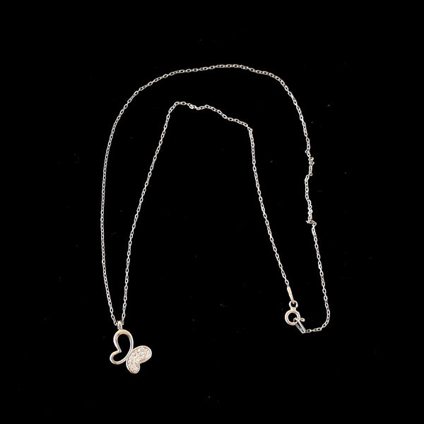 Single Butterfly Sterling Silver Necklace