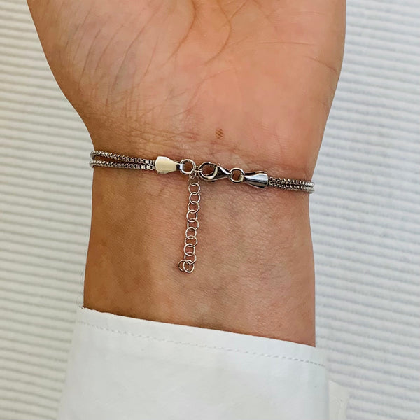 Lovely Triple Hearts Sterling Silver Bracelet