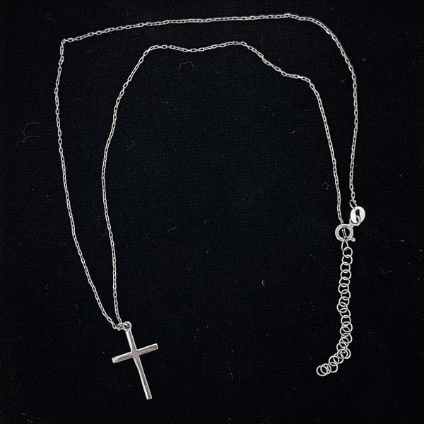 Simple Cross Sterling Silver Necklace