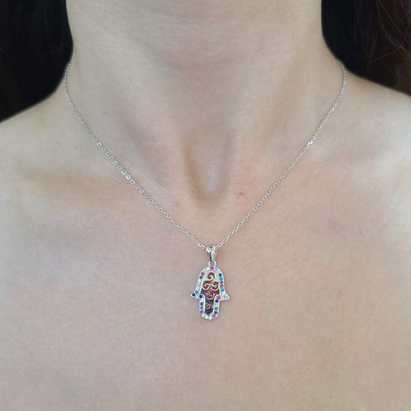 Hamsa Necklace Greek Jewelry
