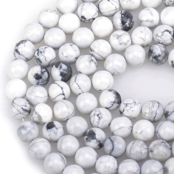 Howlite with Cross Crystal Men Women Natural Gemstone Beaded Bracelet