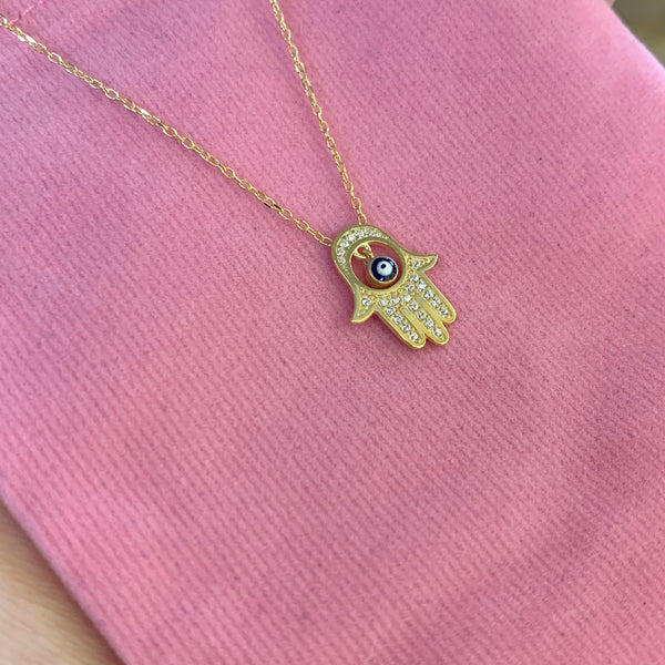 Hamsa Evil Eye Necklace Turkish Jewelry