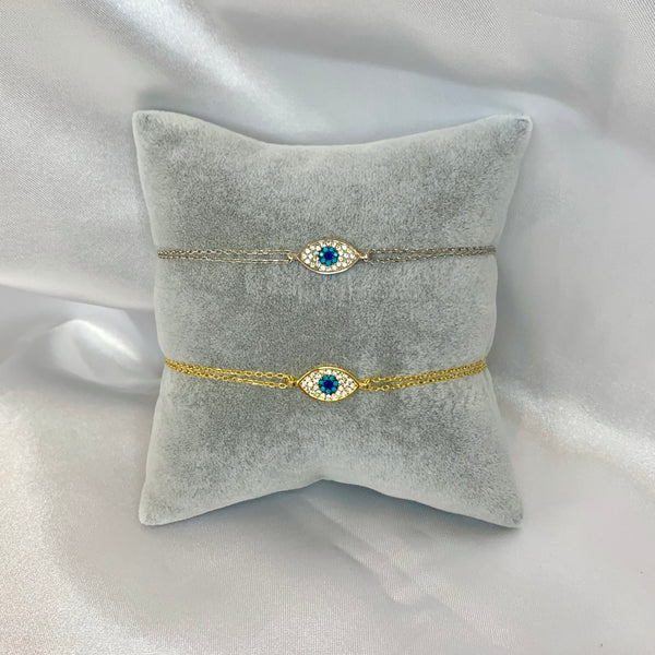 Evil Eye Sterling Silver Bracelet Lucky Charm