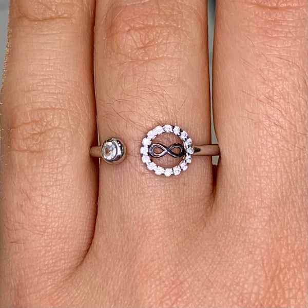 Mini Circular Infinity Sterling Silver Ring