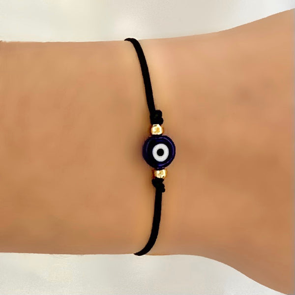Mini Evil Eye Adjustable String Bracelet Red and Black String Evil Eye