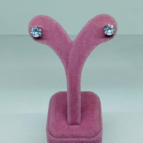 Crystal Stud Earrings on 925 Sterling Silver Metal