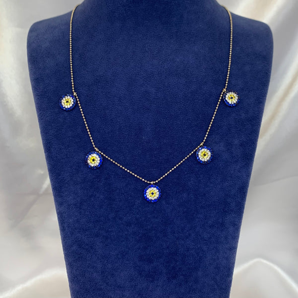 Bigger Multiple Evil Eye Sterling Silver Necklace