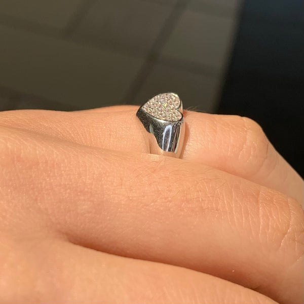 Heart Sterling Silver Ring Adjustable