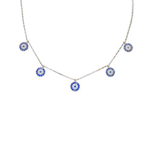 Multiple Evil Eye Crystal Necklace