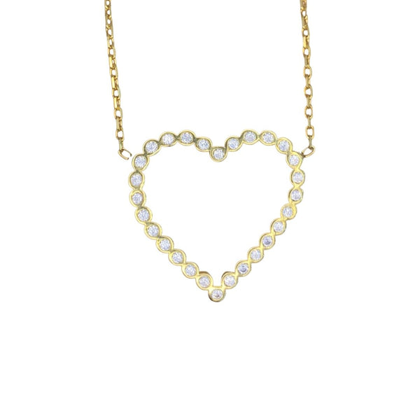 Single Big Heart Sterling Silver Necklace