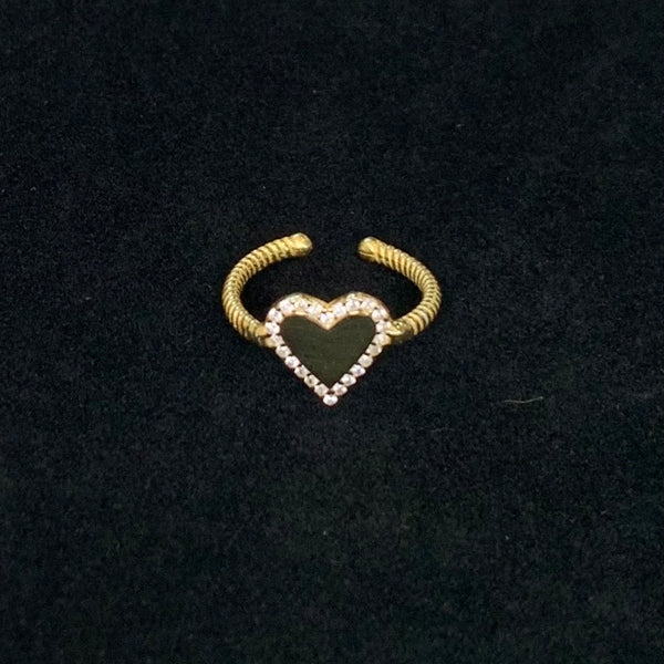 Mirror Heart Shape Sterling Silver Ring