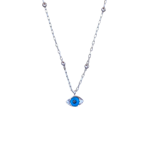 Mini Evil Eye Sterling Silver Necklace