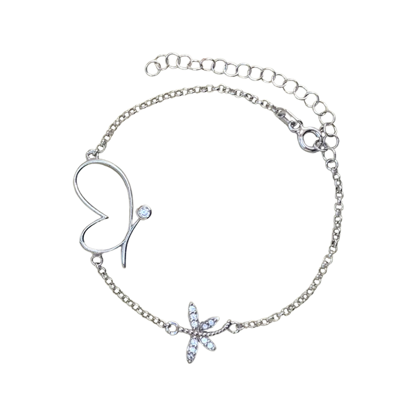 Modern Butterfly Sterling Silver Bracelet