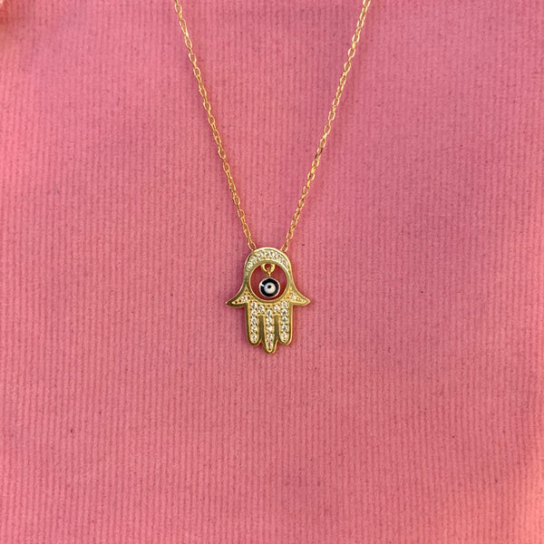 Hamsa Evil Eye Necklace Turkish Jewelry