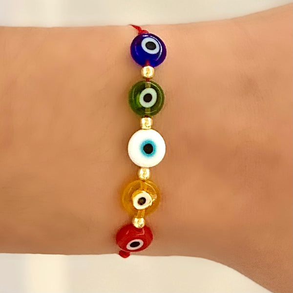 Colorful Red String Evil Eye Bracelet Beaded