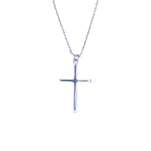 Simple Cross Sterling Silver Necklace
