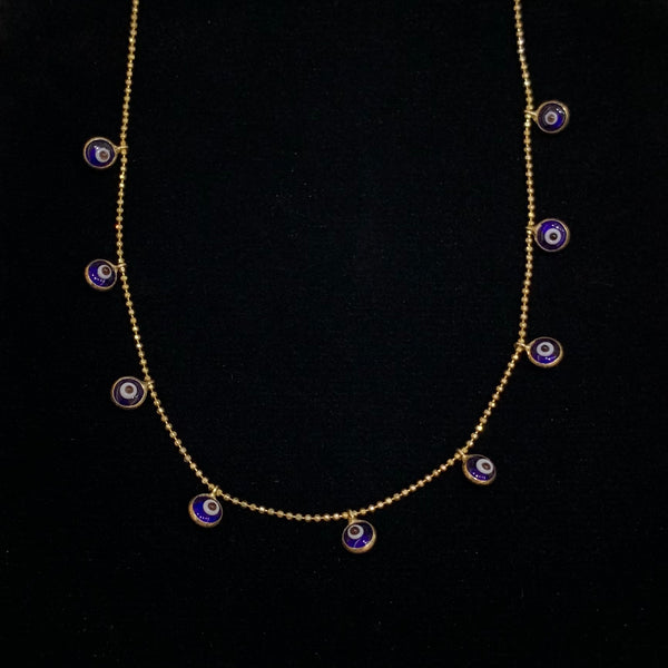 Enamel Multiple Evil Eye Necklace Sterling Silver