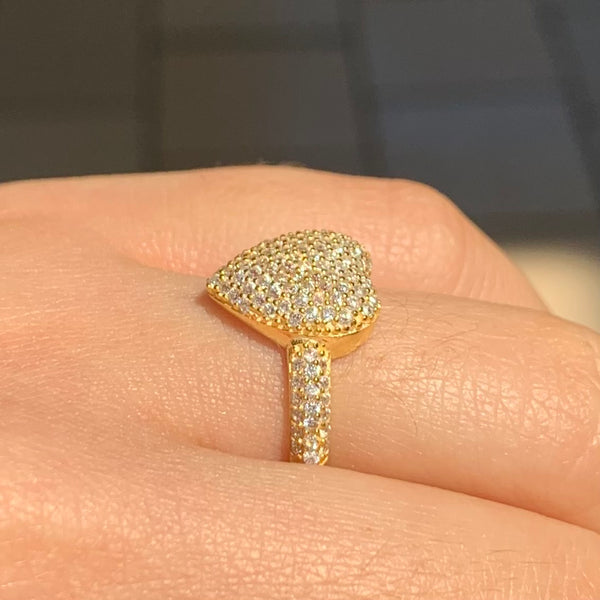 3D Heart Sterling Silver Ring