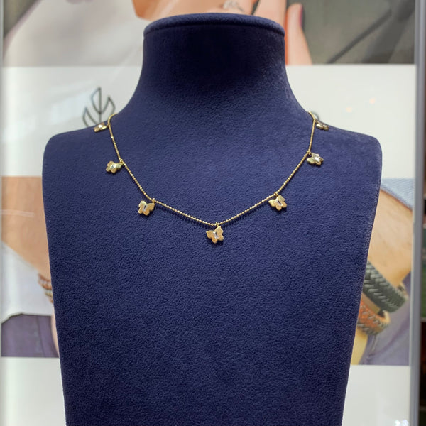 Multiple Lovely Butterfly Sterling Silver Necklace