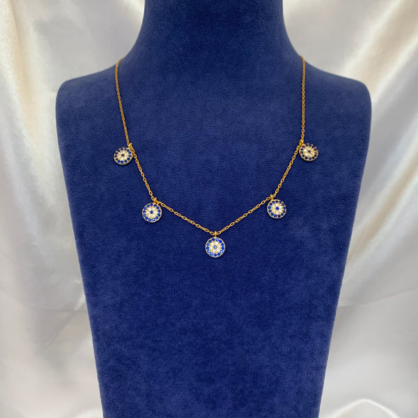 Multiple Evil Eye Crystal Necklace