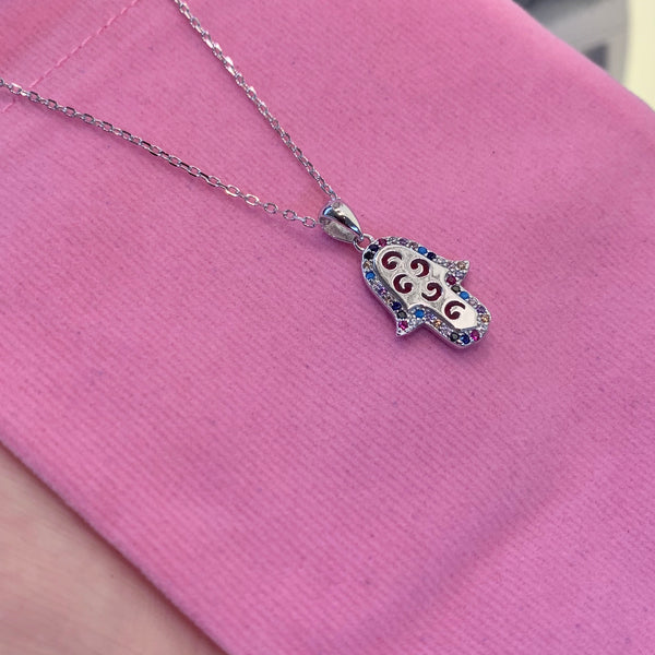 Hamsa Necklace Greek Jewelry
