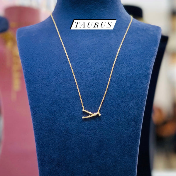New Trendy Zodiac Sign Sterling Silver Necklace